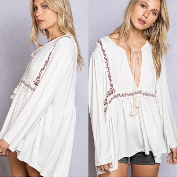 POL Embroidered Boho Top - Picture 4 of 5
